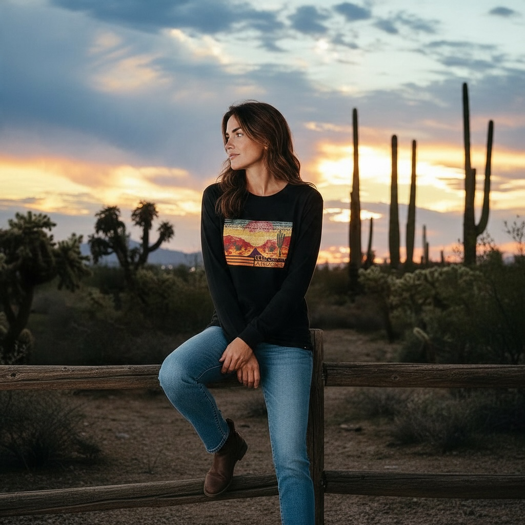 Desert Sunset  Vista Unisex Long Sleeve Explorer Tee