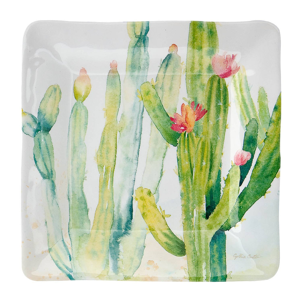 Cactus Bloom Tidbit Plate Set