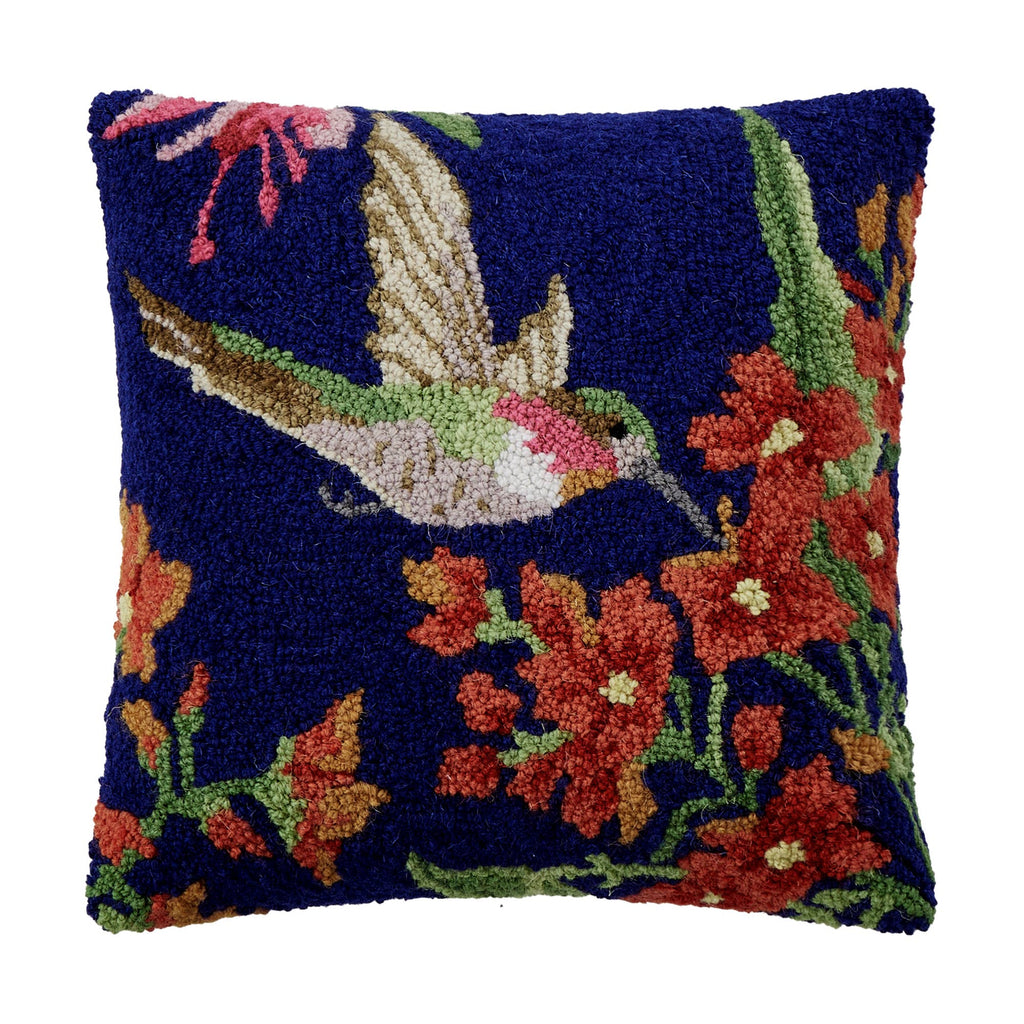 Hummingbird Harmony Hook Pillow - Sally Eckman Roberts