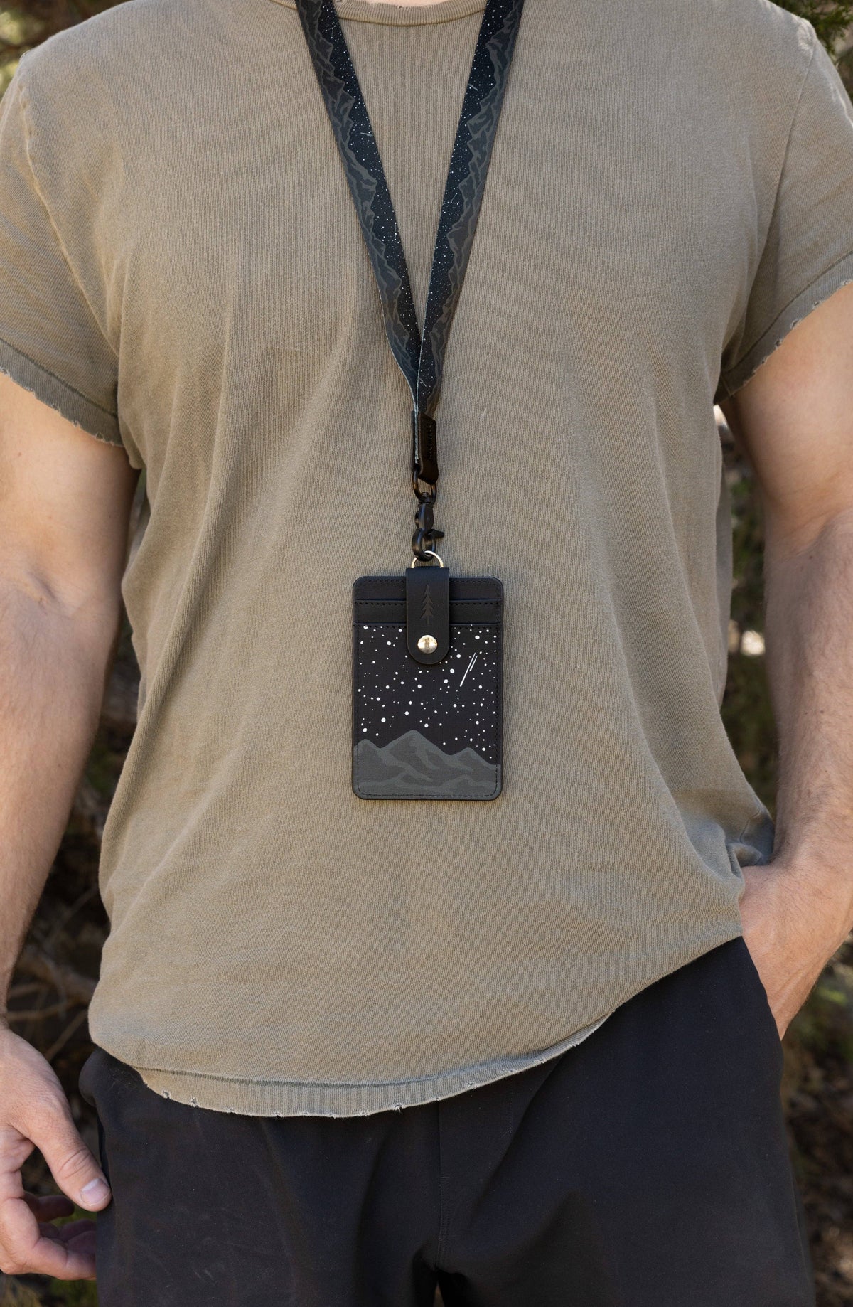 Midnight Mountain ID Badge Holder