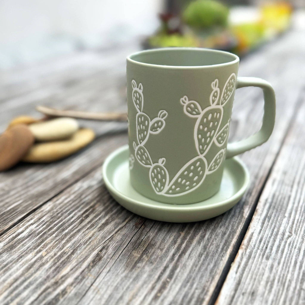 Mini Pet Bowl or Coaster | Prickly Pear Cactus